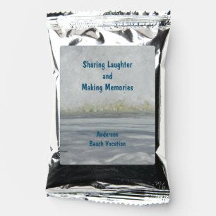 Sharing Laughter Making Memories Beach Ocean Wave Coffee Drink Mix