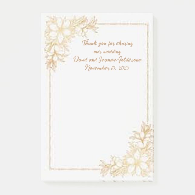 Sharing Our Wedding Post-It Notes Wedding Favors (Front)