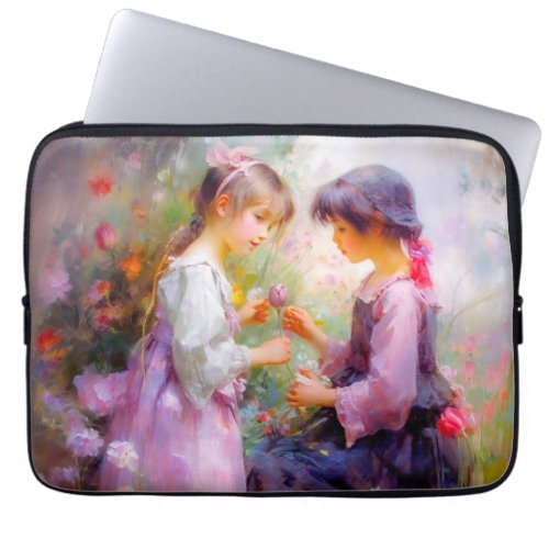 Sharing Roses and Friendship  Laptop Sleeve