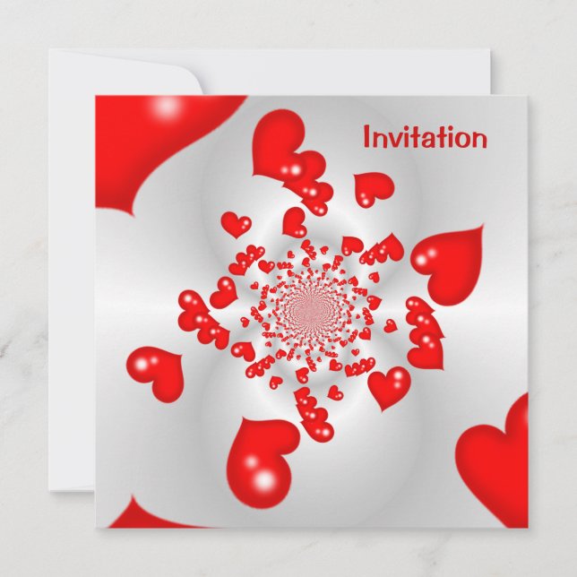 Sharing the Love Red Hearts Event Invitation (Front)