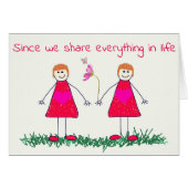 SHARING WINE WITH YOU **TWIN** ON BIRTHDAY (Front Horizontal)