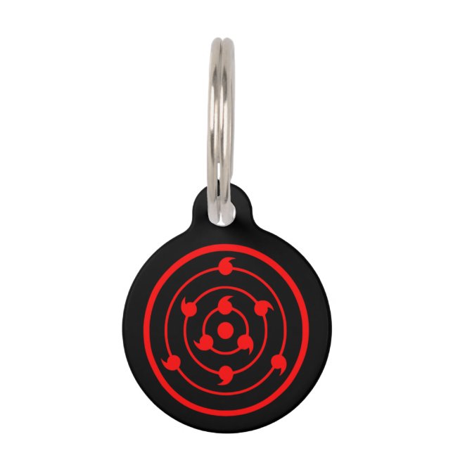Sharingan Eyes Black Schlüsselanhänger Pet ID Tag (Front)