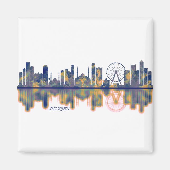 Sharjah UAE Skyline Magnet (Front)