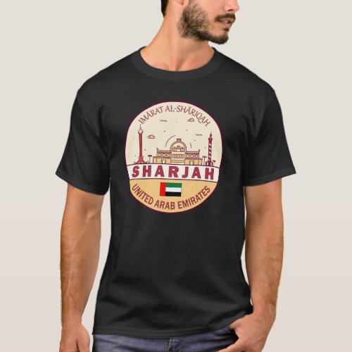 Sharjah United Arab Emirates City Skyline Emblem T_Shirt