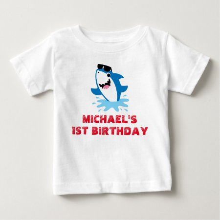 Shark 1st Birthday Tshirt Toddler Baby Kid