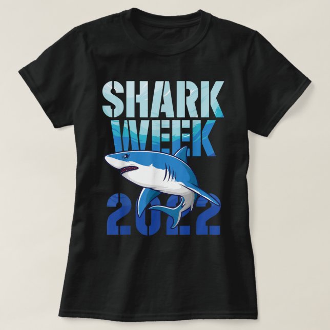 Shark 2022 Week Passion For Shark Lover Ocean Anim T-Shirt (Design Front)