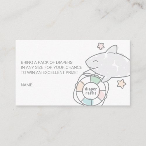 Shark Ahoy Diaper Raffle Enclosure Card