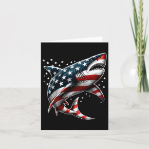 Shark American Flag Usa 4th Of July Funny Boys Gir Card