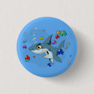 Shark Among Fish Button