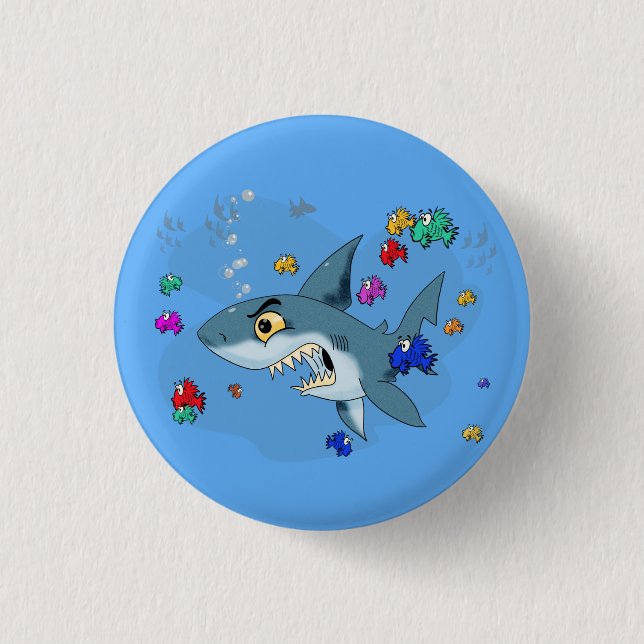 Shark Among Fish Button (Front)