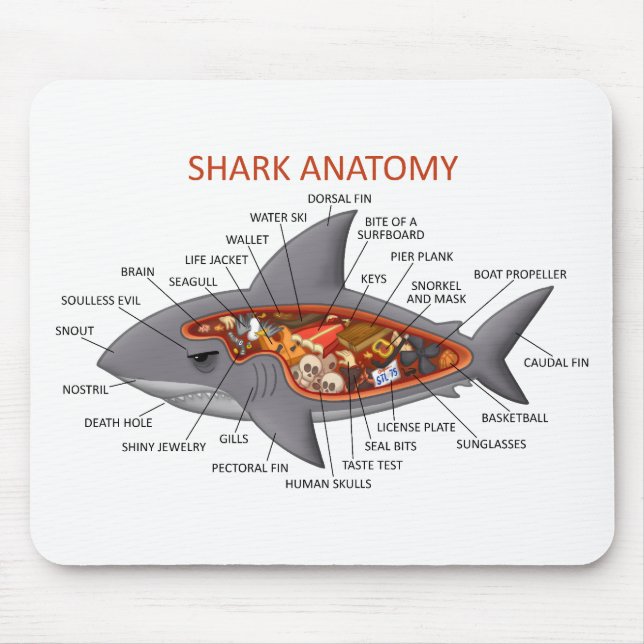 Shark Anatomy Mouse Pad (Front)