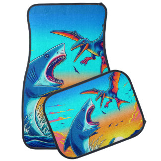 Shark and Dinosaur Car Floor Mat