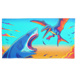 Shark and Dinosaur Pillow Case