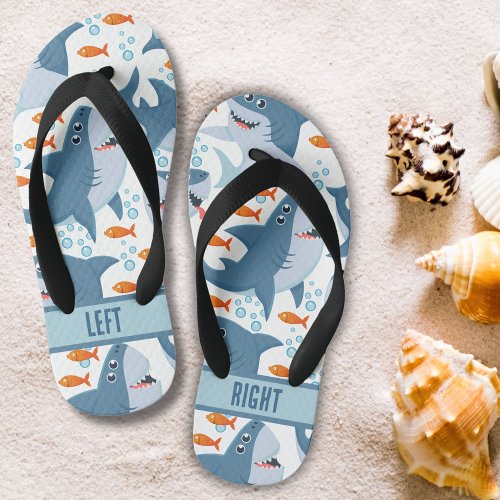 Shark and Fish Left Right Custom Sandal