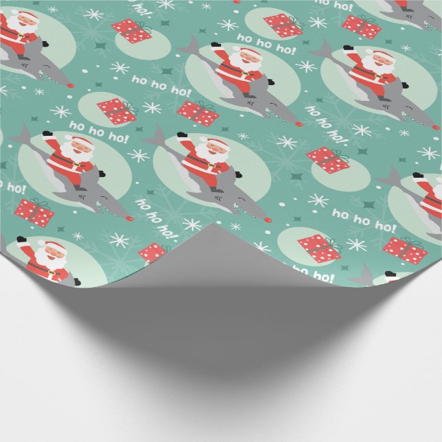 Shark and Santa Wrapping Paper (Corner)