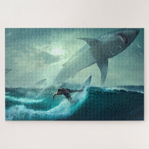 Shark and Surfer Ocean Jigsaw Puzzle