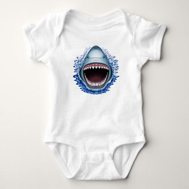 shark animal baby bodysuit (Front)