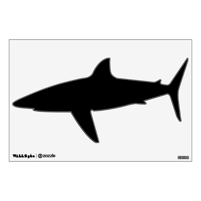 shark animal silhouette wall decal black GIANT