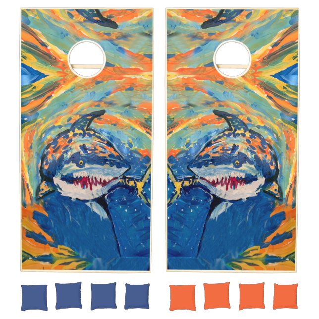 Shark "Art by Kids" Cornhole Set (Set)