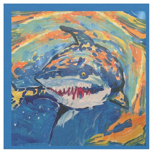 Shark "Art by Kids" Fabric