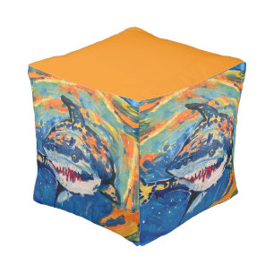 Shark "Art by Kids" Pouf