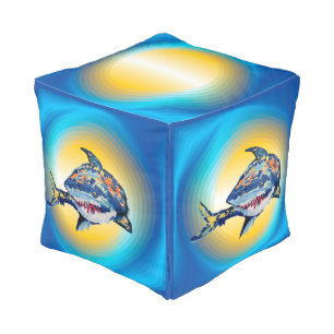 Shark "Art by Kids" Pouf