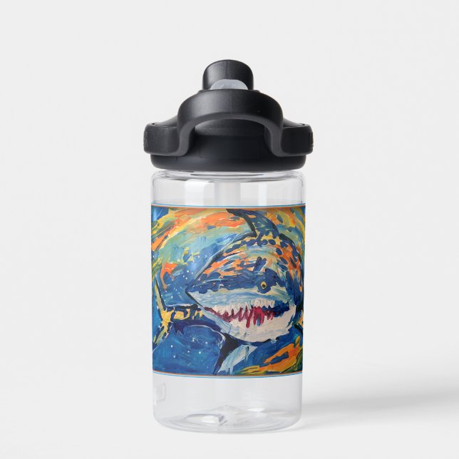 Shark "Art by Kids" Water Bottle (Back)