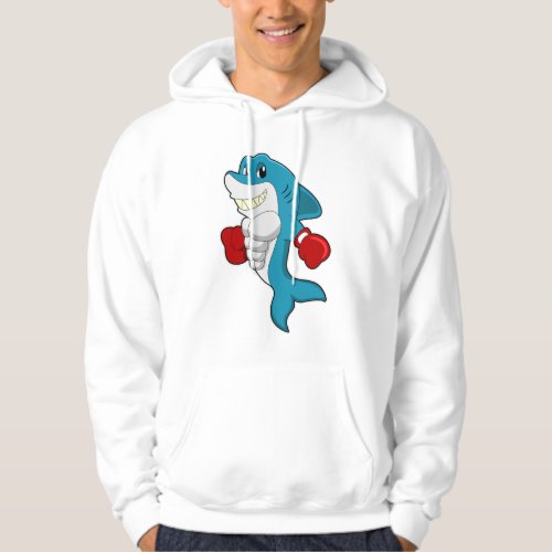 Shark as Boxer with Boxing gloves Hoodie