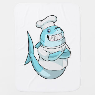Shark as Chef with Cooking apron Baby Blanket