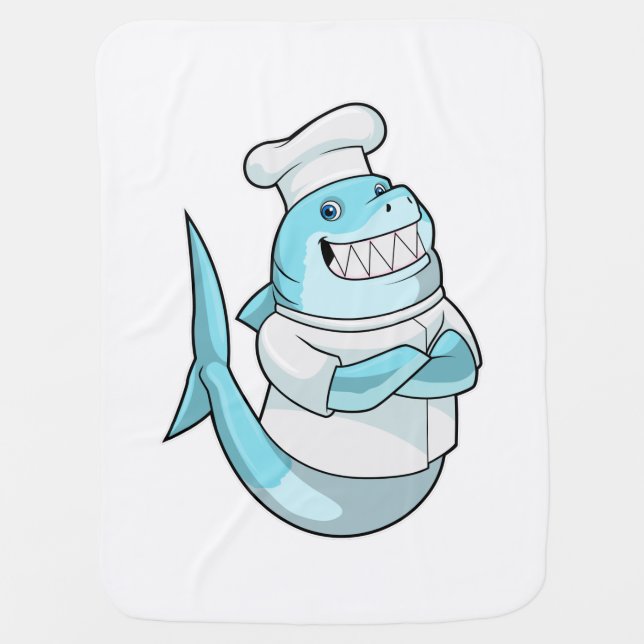 Shark as Chef with Cooking apron Baby Blanket (Front)