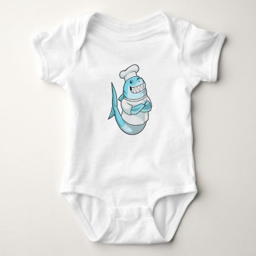 Shark as Chef with Cooking apron Baby Bodysuit