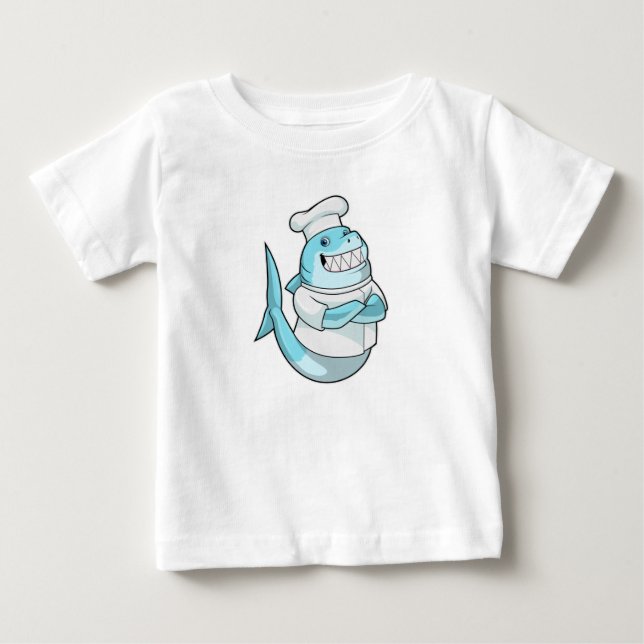 Shark as Chef with Cooking apron Baby T-Shirt (Front)