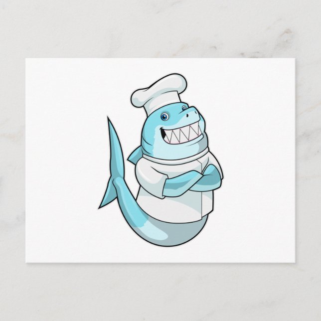 Shark as Chef with Cooking apron Postcard (Front)