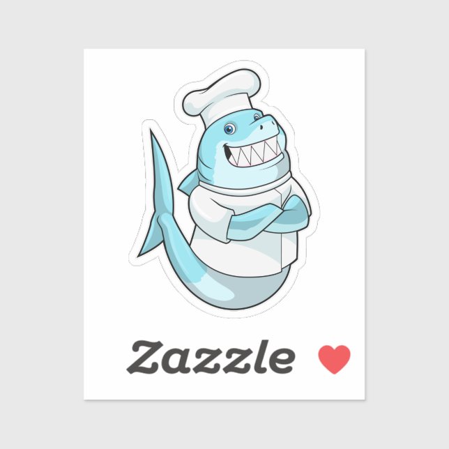 Shark as Chef with Cooking apron Sticker (Sheet)