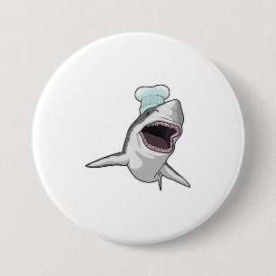 Shark as Cook with Chef hat Button