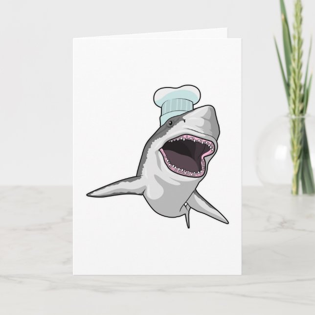 Shark as Cook with Chef hat Card (Front)