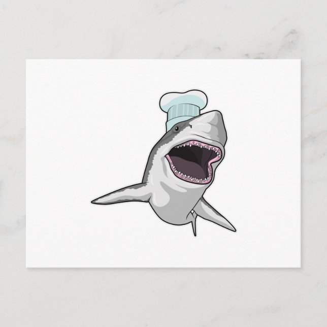 Shark as Cook with Chef hat Postcard (Front)
