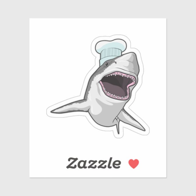 Shark as Cook with Chef hat Sticker (Sheet)