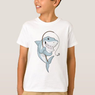 Shark as Fisher with Fishing rod T-Shirt