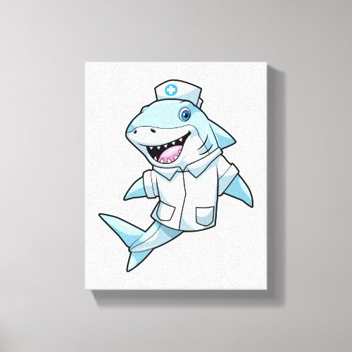 Shark as Nurse with Coat Canvas Print