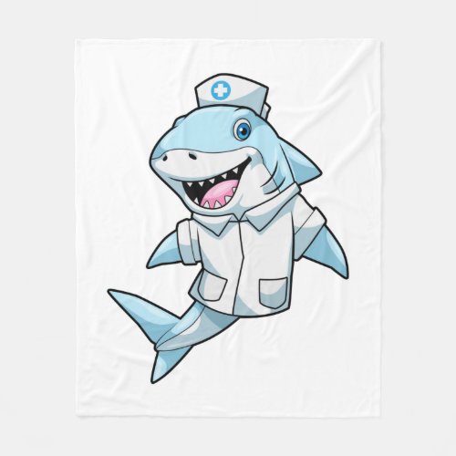Shark as Nurse with Coat Fleece Blanket