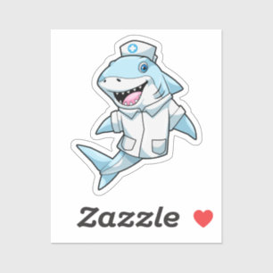 Shark as Nurse with Coat Sticker
