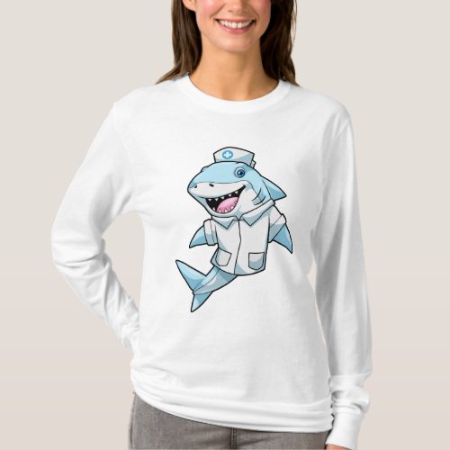 Shark as Nurse with Coat T_Shirt