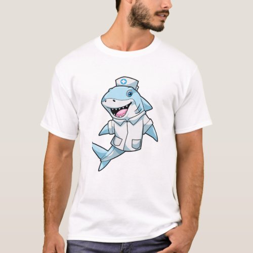 Shark as Nurse with Coat T_Shirt