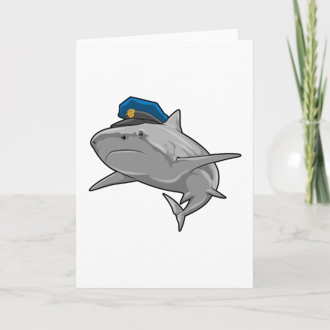 Shark as Police officer Police Card (Front)