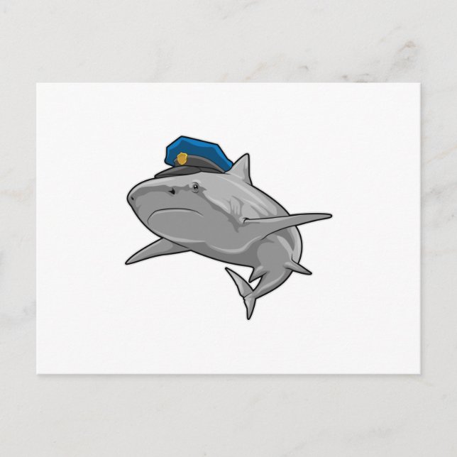 Shark as Police officer Police Postcard (Front)
