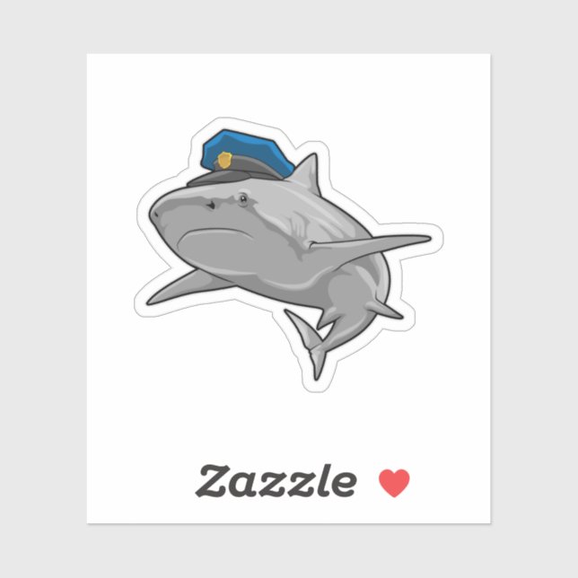 Shark as Police officer Police Sticker (Sheet)
