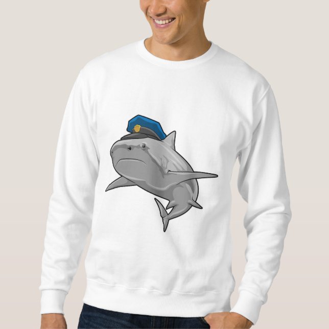 Shark as Police officer Police Sweatshirt (Front)