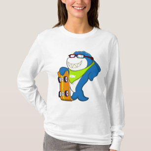 Shark as Skater with Skateboard T-Shirt