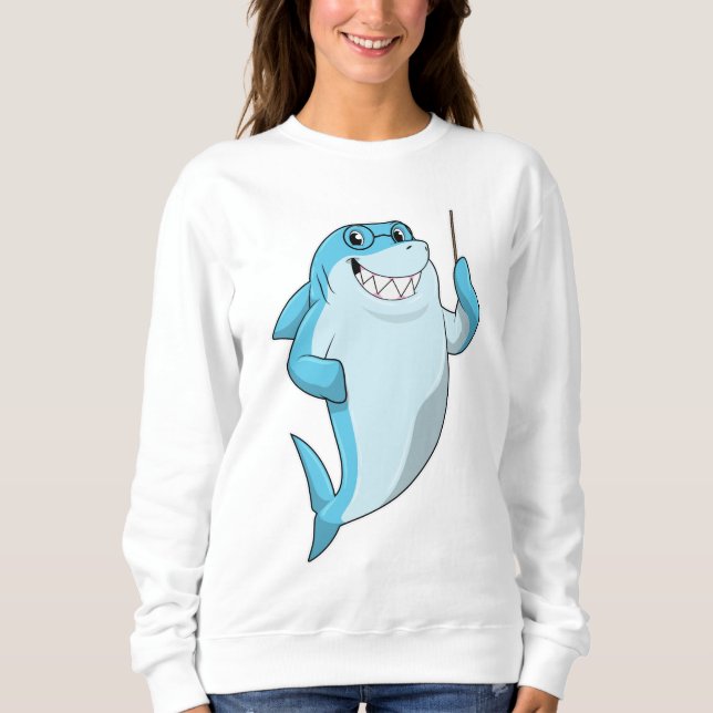 Shark as Teacher with Pointer Sweatshirt (Front)